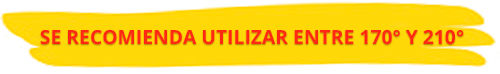 Se recomienda utilizar entre 170° y 210°